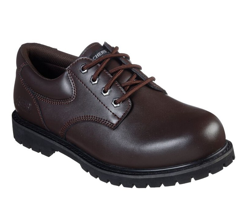 Skechers Herr Bruna Snörskor - Work Relaxed Fit: Cottonwood - Vorbeck Sr - Sverige (XOTFN-6304)